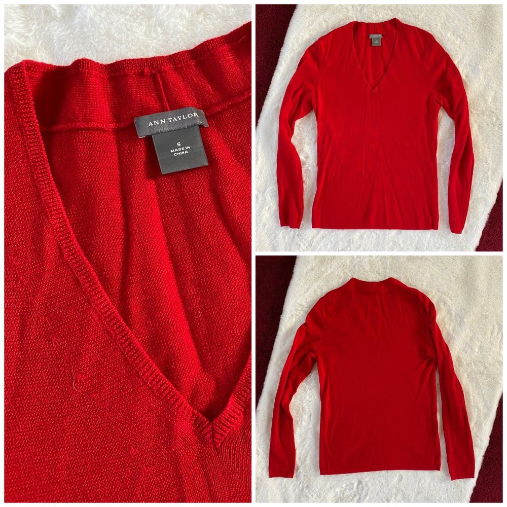 ❤️Ann Taylor ❤️extrafine merino ❤️V neck sweater